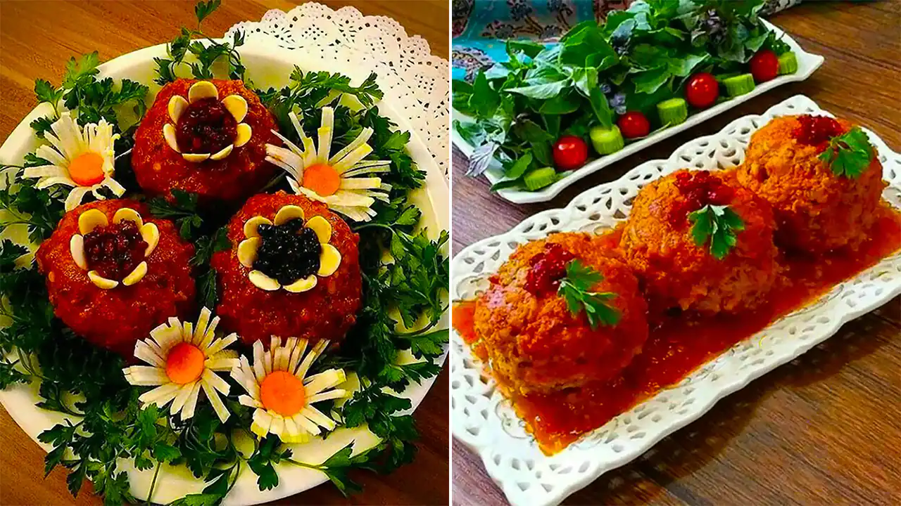 تزیین کوفته تبریزی مجلسی؛ ۱۵ عکس چشمگیر برای سفره‌آرایی باشکوه و اصیل ایرانی