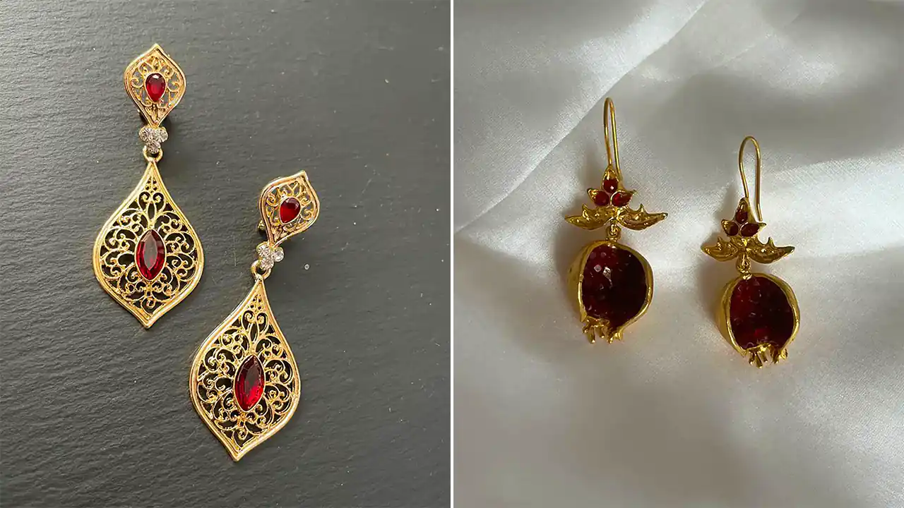گوشواره یاقوت کلاسیک؛ ۱۵ مدل شگفت‌انگیز برای استایل لوکس و خاص زنانه