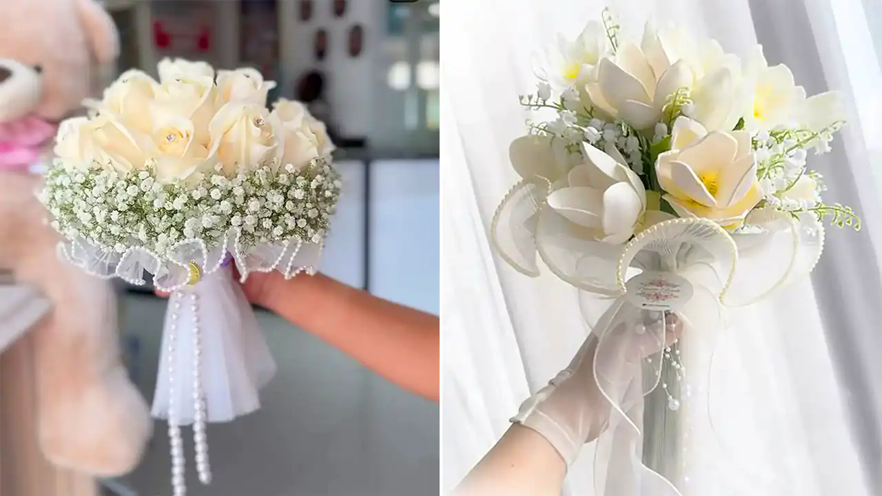دسته گل سفید برای عروس؛ ۱۵ ایده ساده و خیره‌کننده برای جشن ازدواج