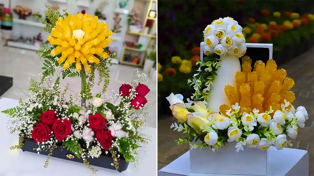 دیزاین نبات جشن عقد؛ ۱۵ عکس شیک و خلاقانه برای تزئین نبات‌های عقد
