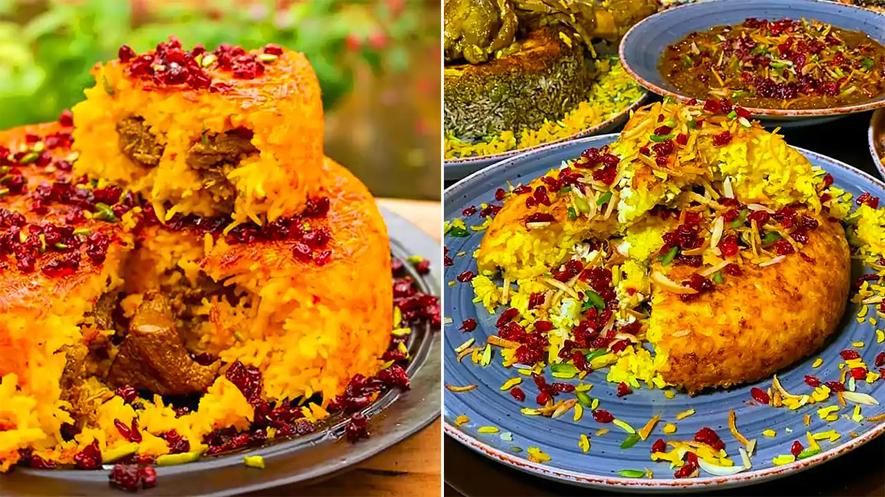 دیزاین ته چین مرغ؛ ۱۵ مدل طلایی خیره‌کننده مخصوص مهمانی‌های ایرانی مجلل