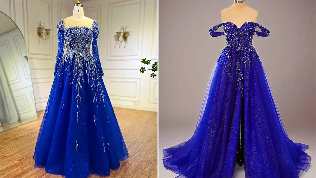 ماکسی مجلسی آبی کاربنی؛ ۱۵ ایده چشمگیر برای انتخاب لباس رسمی و مجلسی شیک