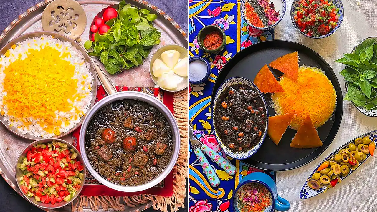 سرو قرمه سبزی برای مهمانی؛ ۱۵ ایده جذاب پذیرایی مجلسی با دیزاین سنتی خاص