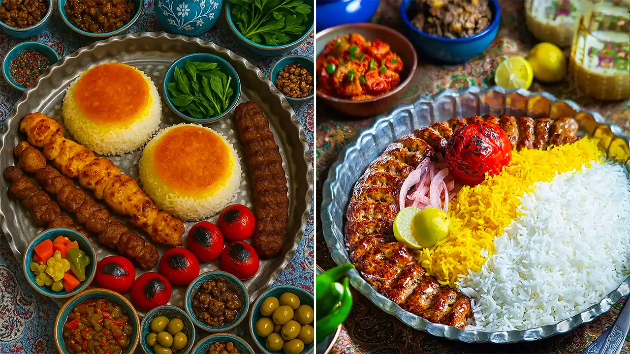 سرو رستورانی کباب کوبیده؛ ۱۵ ایده چشم‌نواز تزئین غذا برای مهمانی‌های مجلل ایرانی