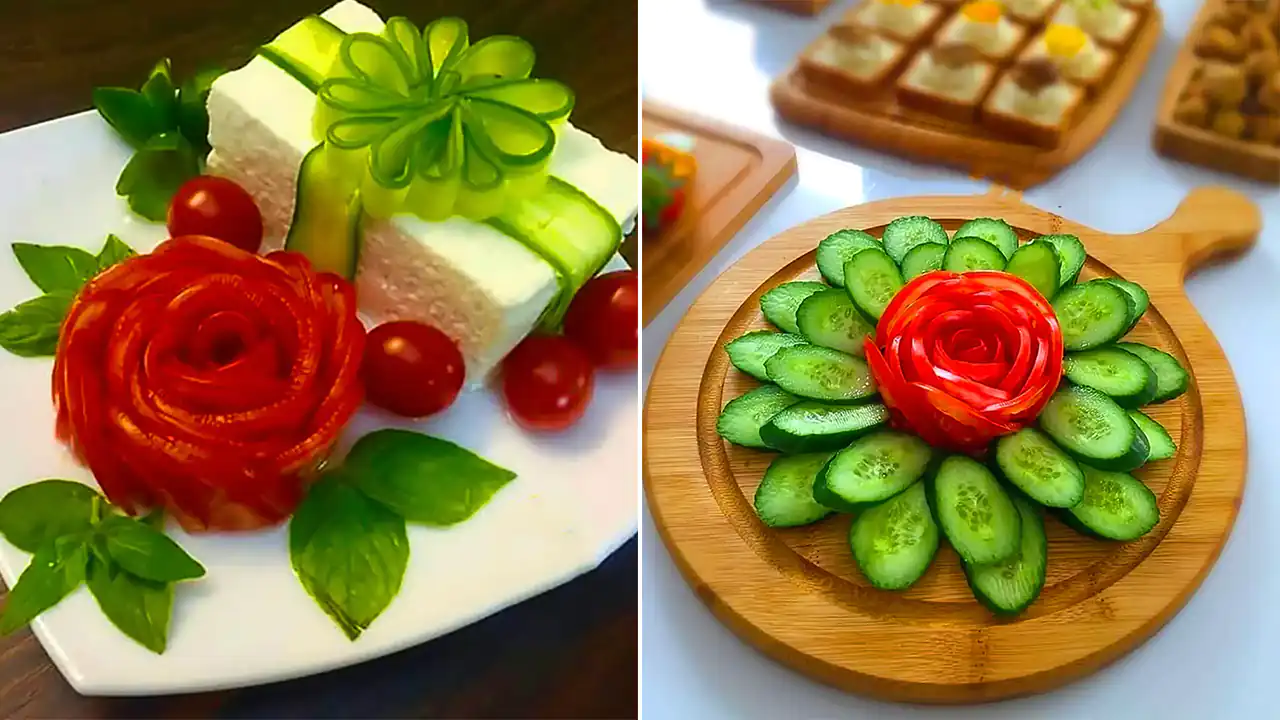 دیزاین بشقاب خیار گوجه؛ ۱۵ ایده ساده اما زیبا مخصوص پذیرایی مهمانی های خانگی