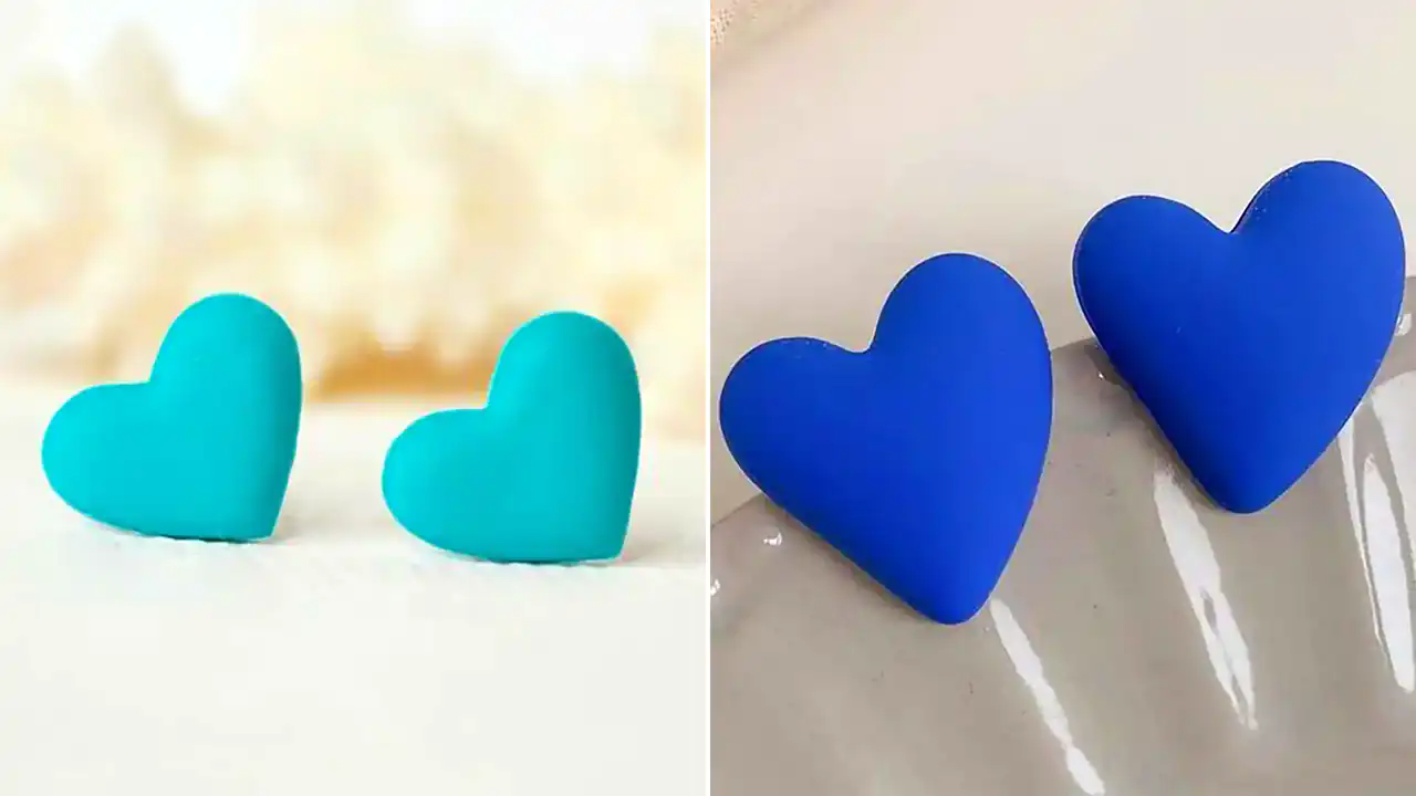 گوشواره قلبی آبی شیک؛ ۱۵ مدل چشمگیر برای بهتر شدن سادگی تیپ روزمره شما