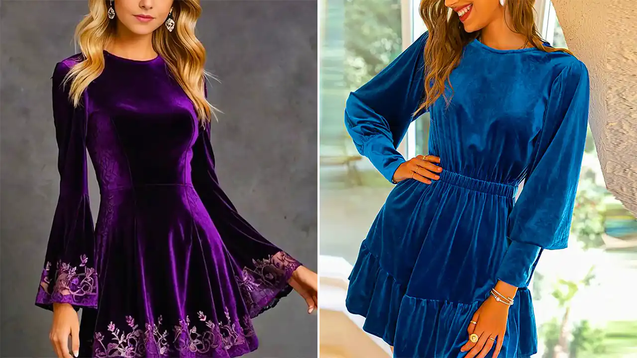 پیراهن میدی مخمل لاکچری؛ ۱۵ مدل چشم نواز مناسب مهمانی های رسمی شیک