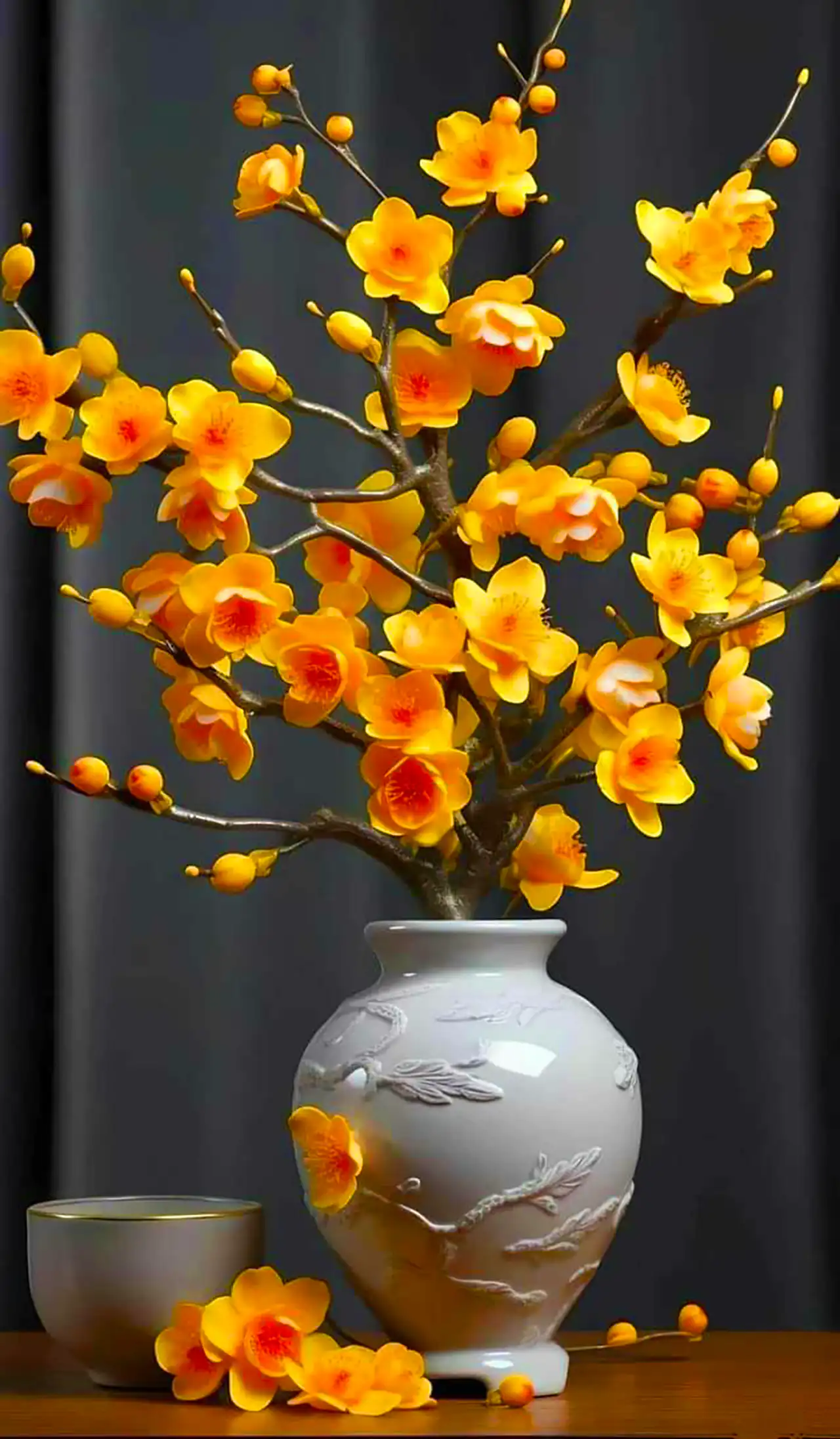 گلدان گل شکوفه بهاری