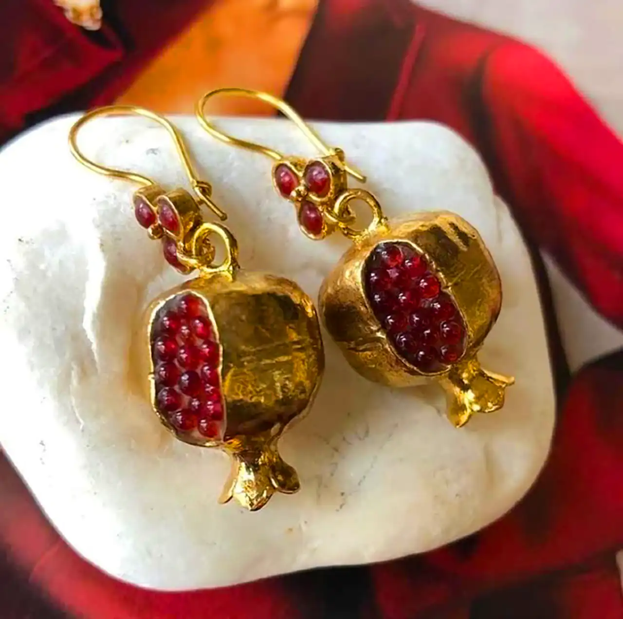 گوشواره فانتزی طرح انار