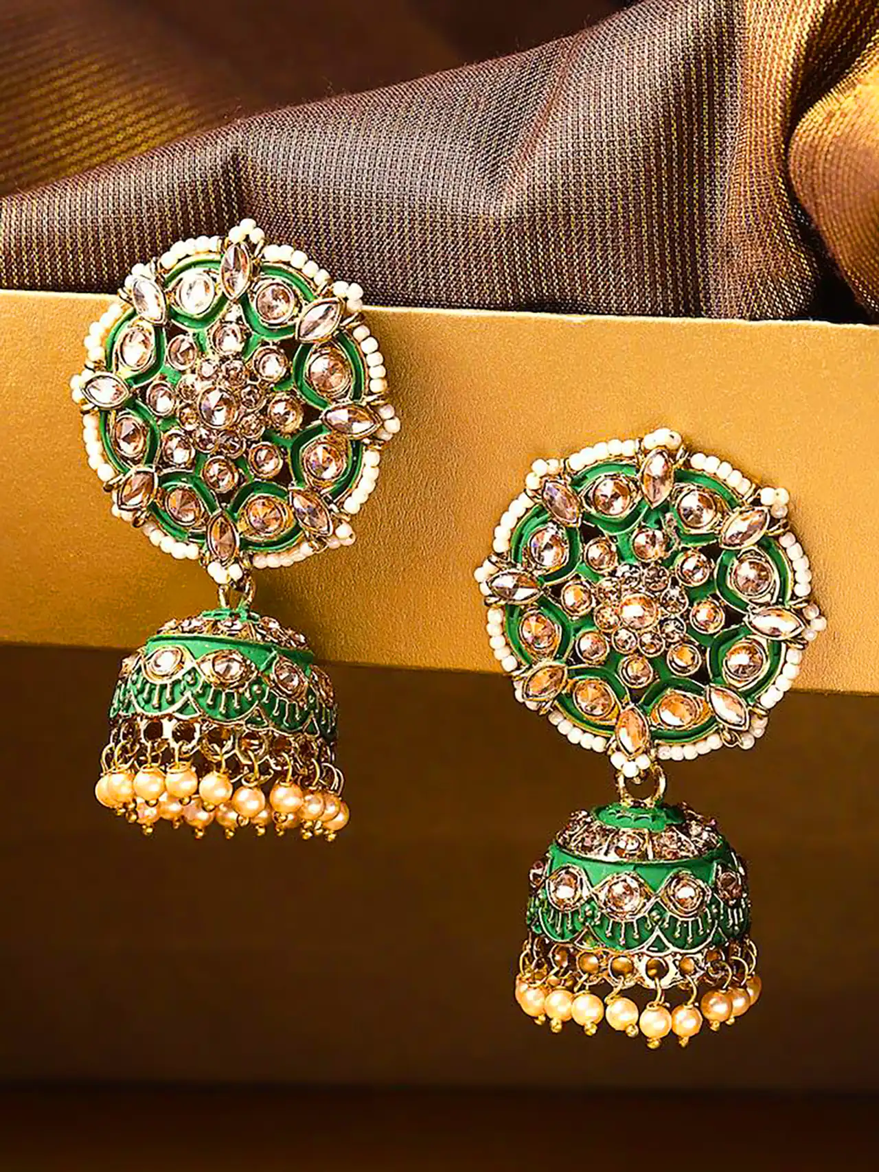 گوشواره سبز هندی شیک