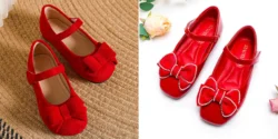 کفش عروسکی قرمز بچگانه؛ ۱۵ عکس جذاب و پیشنهاد شیک برای استایل کودک
