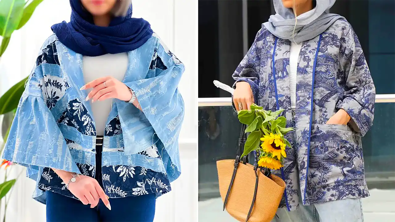 مانتو آبی شیک خاص؛ ۱۵ مدل دیدنی مناسب استایل رسمی و مهمانی های ویژه