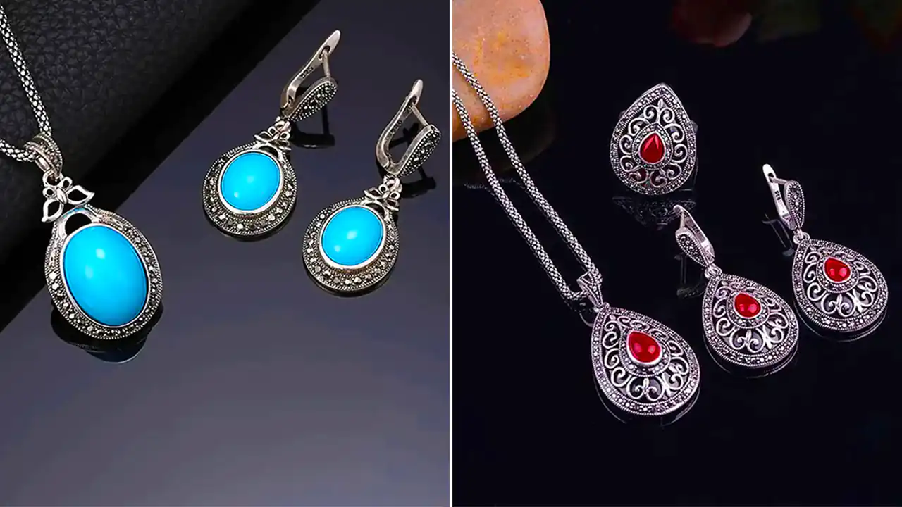 نیم ست نقره نگین دار؛ ۱۵ عکس جذاب + ایده هایی خیره کننده برای مهمانی