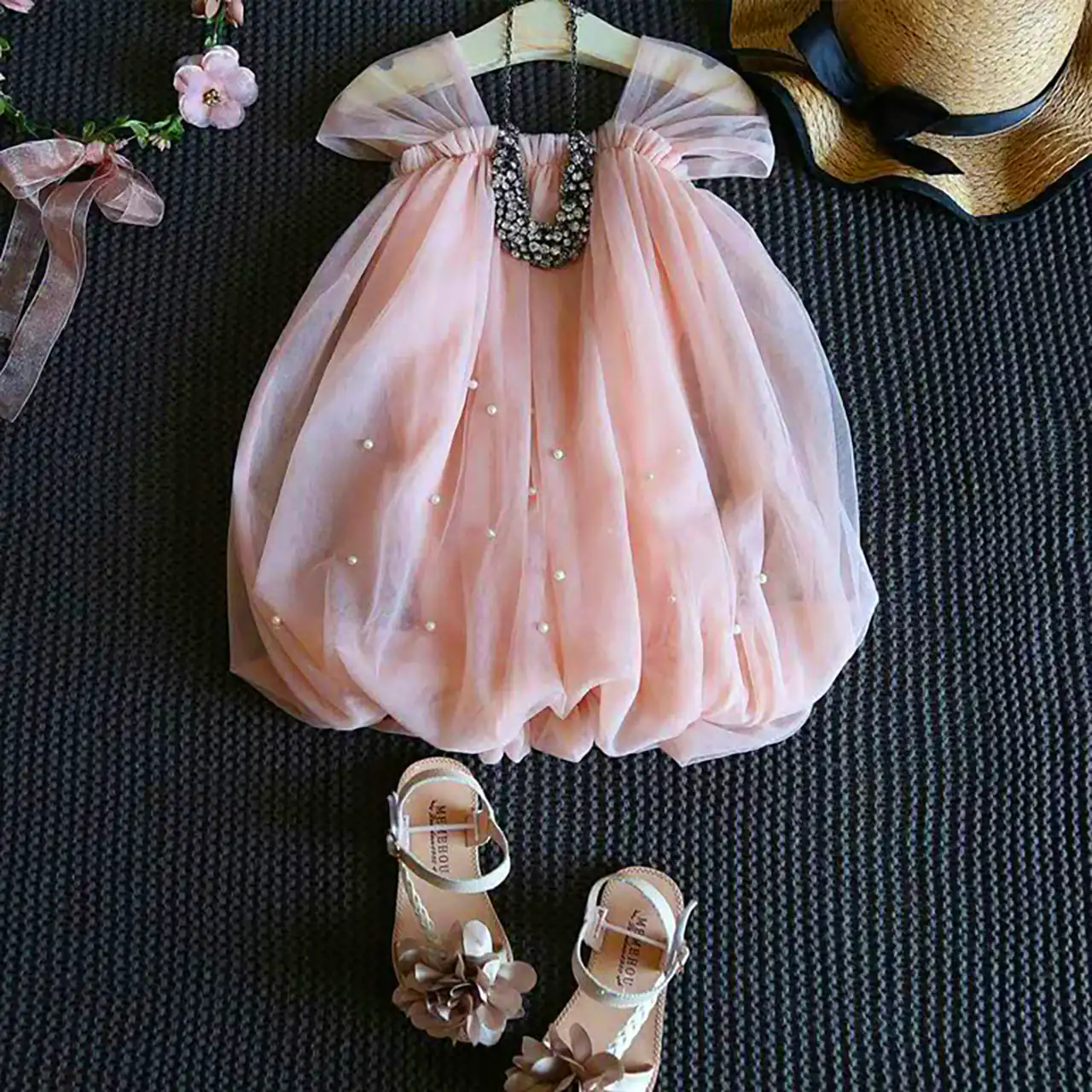 پیراهن تور دخترانه مجلسی
