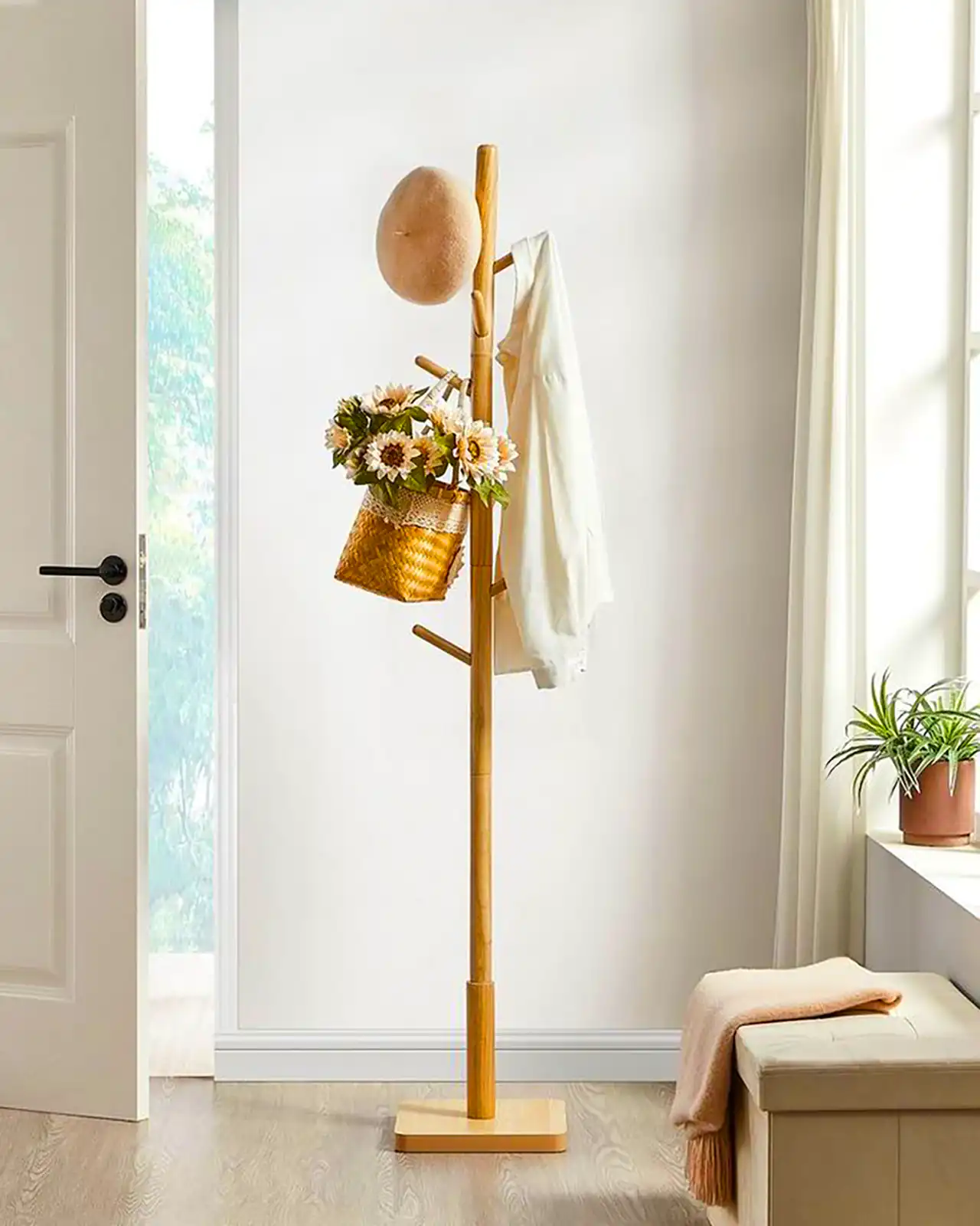 رخت آویز چوبی ایستاده