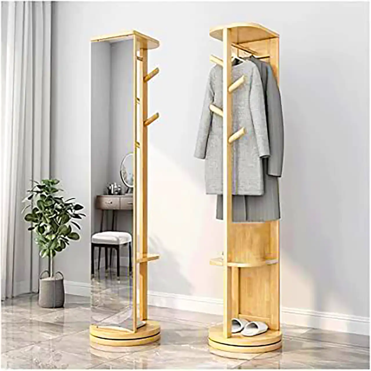 رخت آویز چوبی ایستاده
