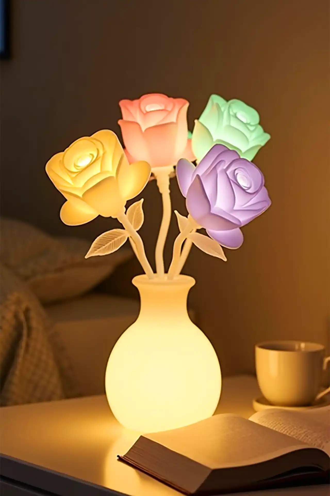 آباژور رومیزی فانتزی طرح گل