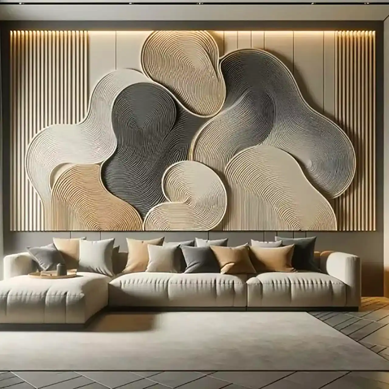 دکور مینیمال با دیوار سه بعدی