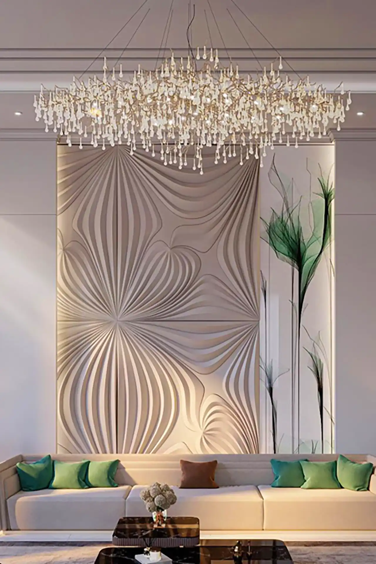دکور مینیمال با دیوار سه بعدی