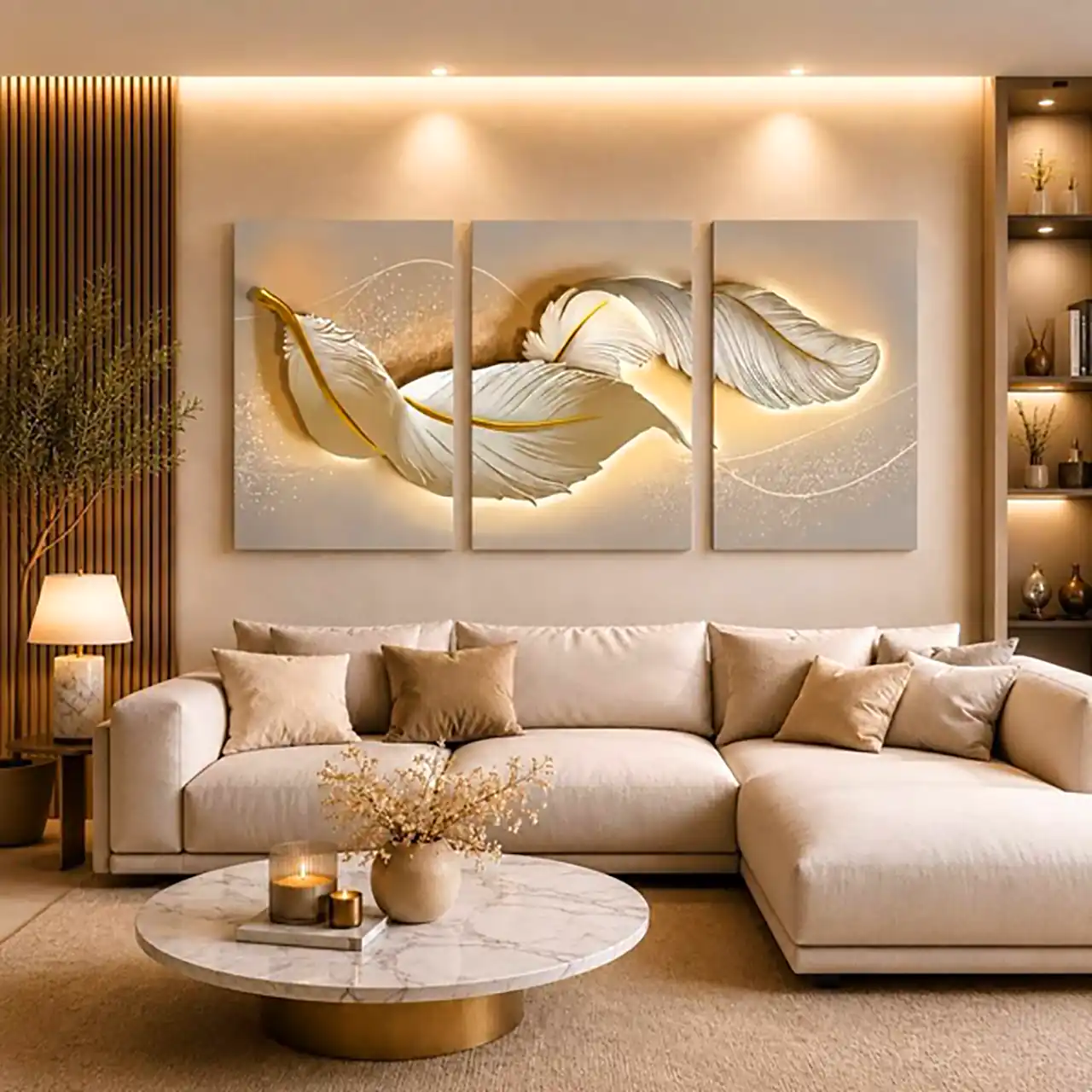 دکور مینیمال با دیوار سه بعدی