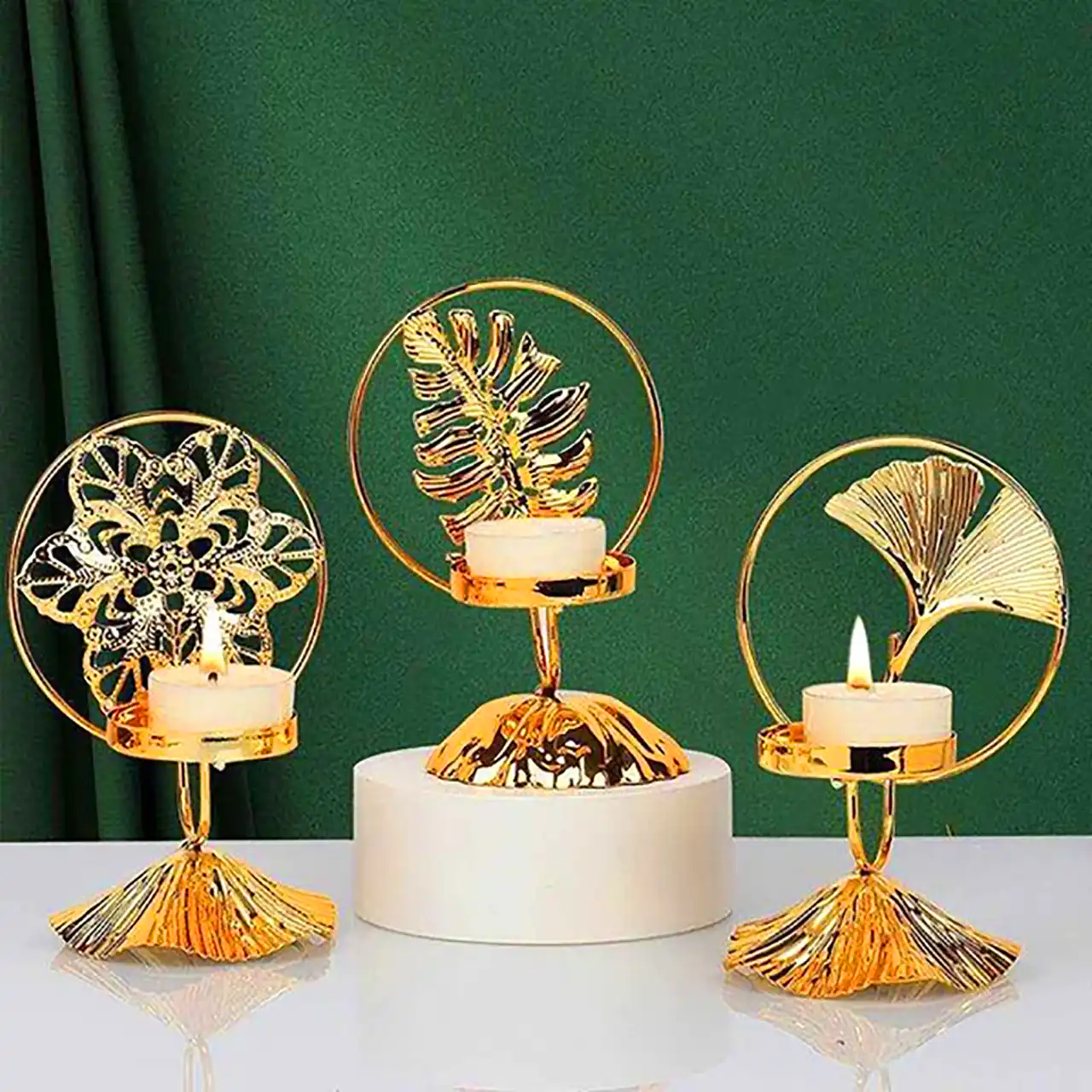 جاشمعی های فلزی و طلایی شیک