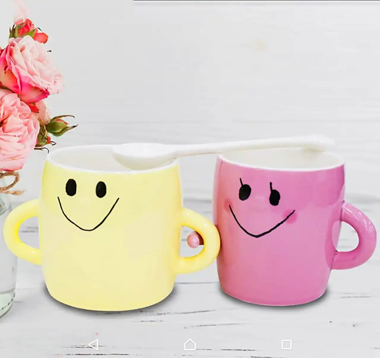 ست فنجان سرامیکی طرح لبخند