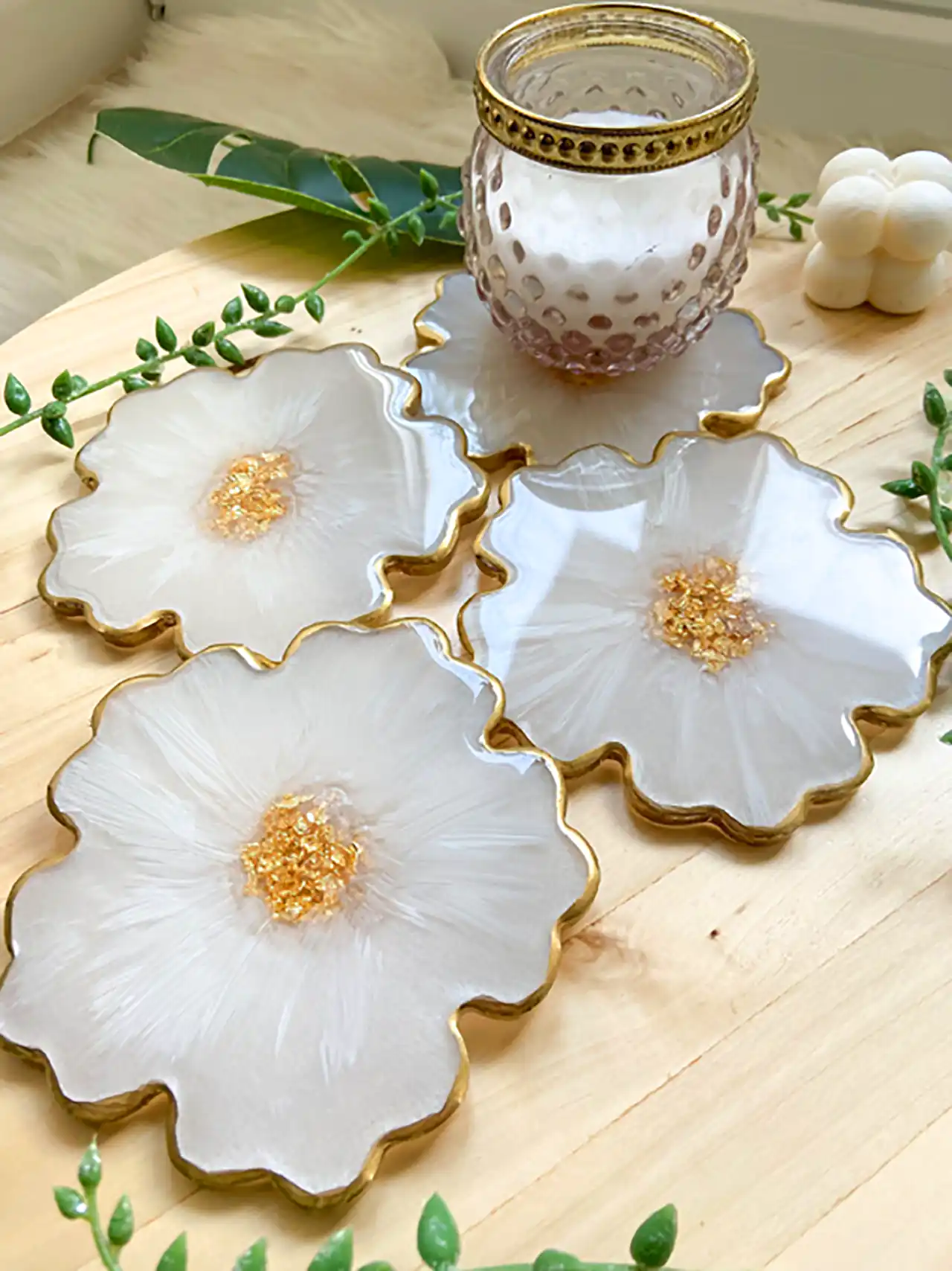 ست ظروف دکوراتیو رزینی براق