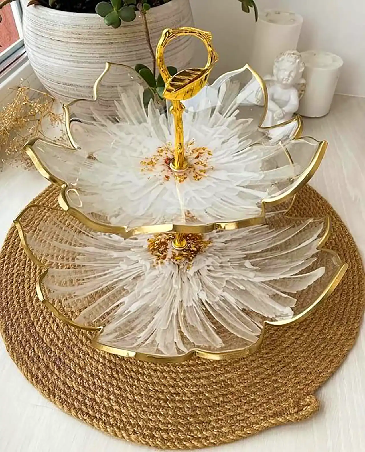 ست ظروف دکوراتیو رزینی براق