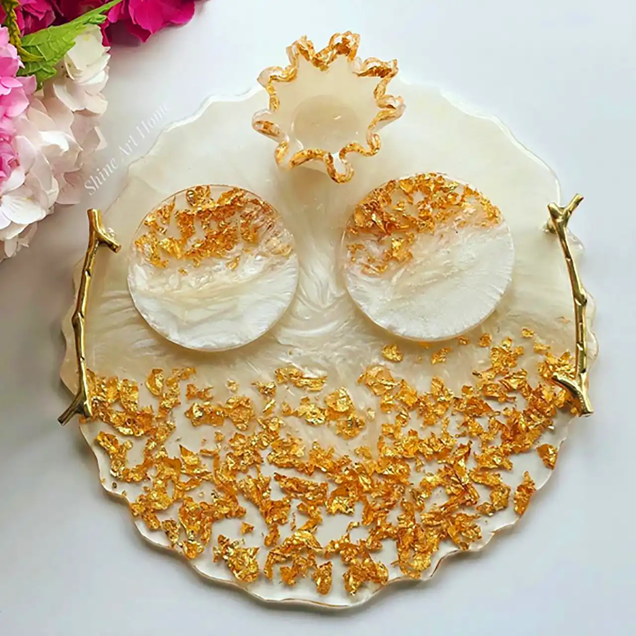 ست ظروف دکوراتیو رزینی براق