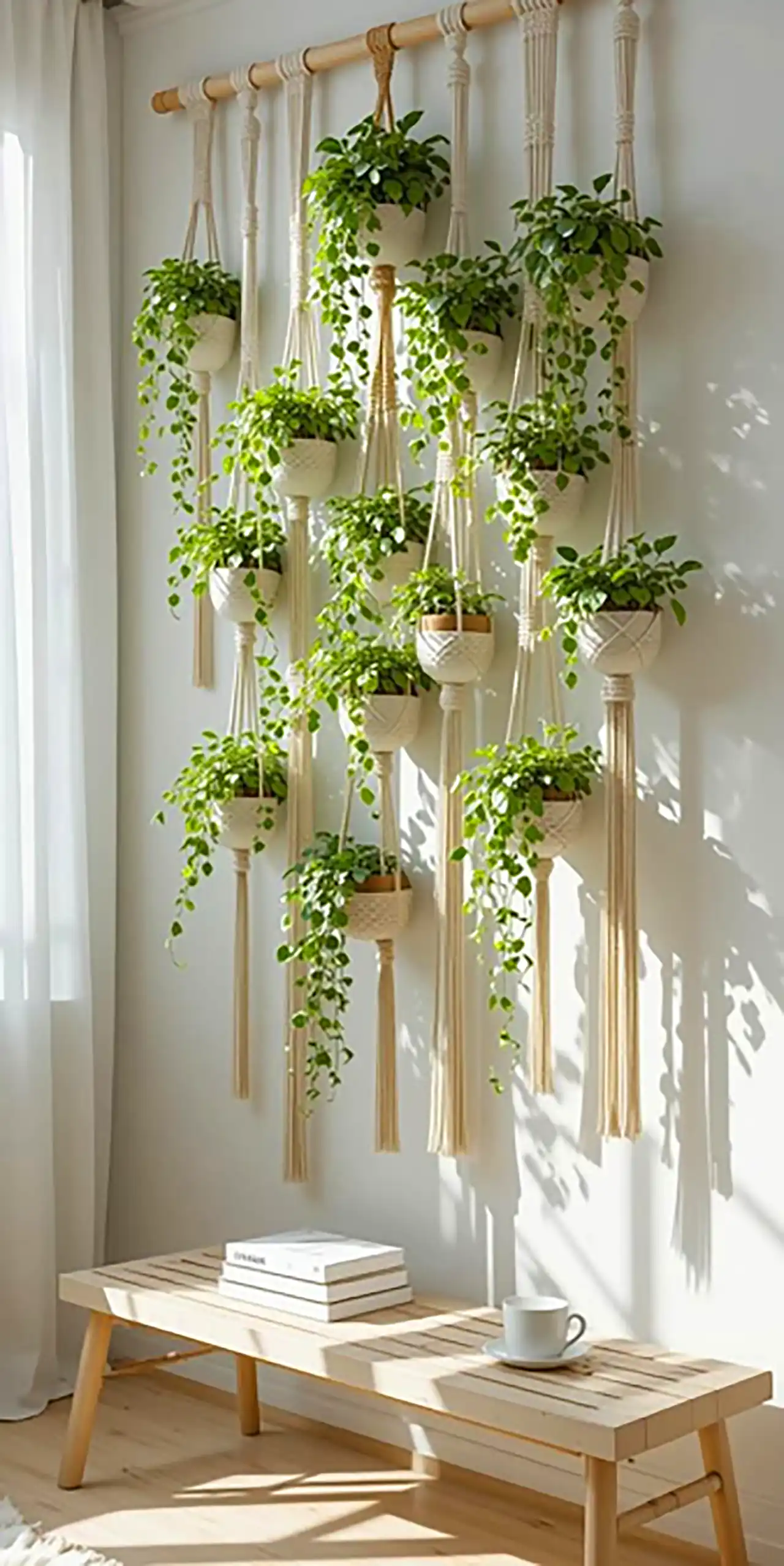 شلف آویز مکرومه خاص برای گل 