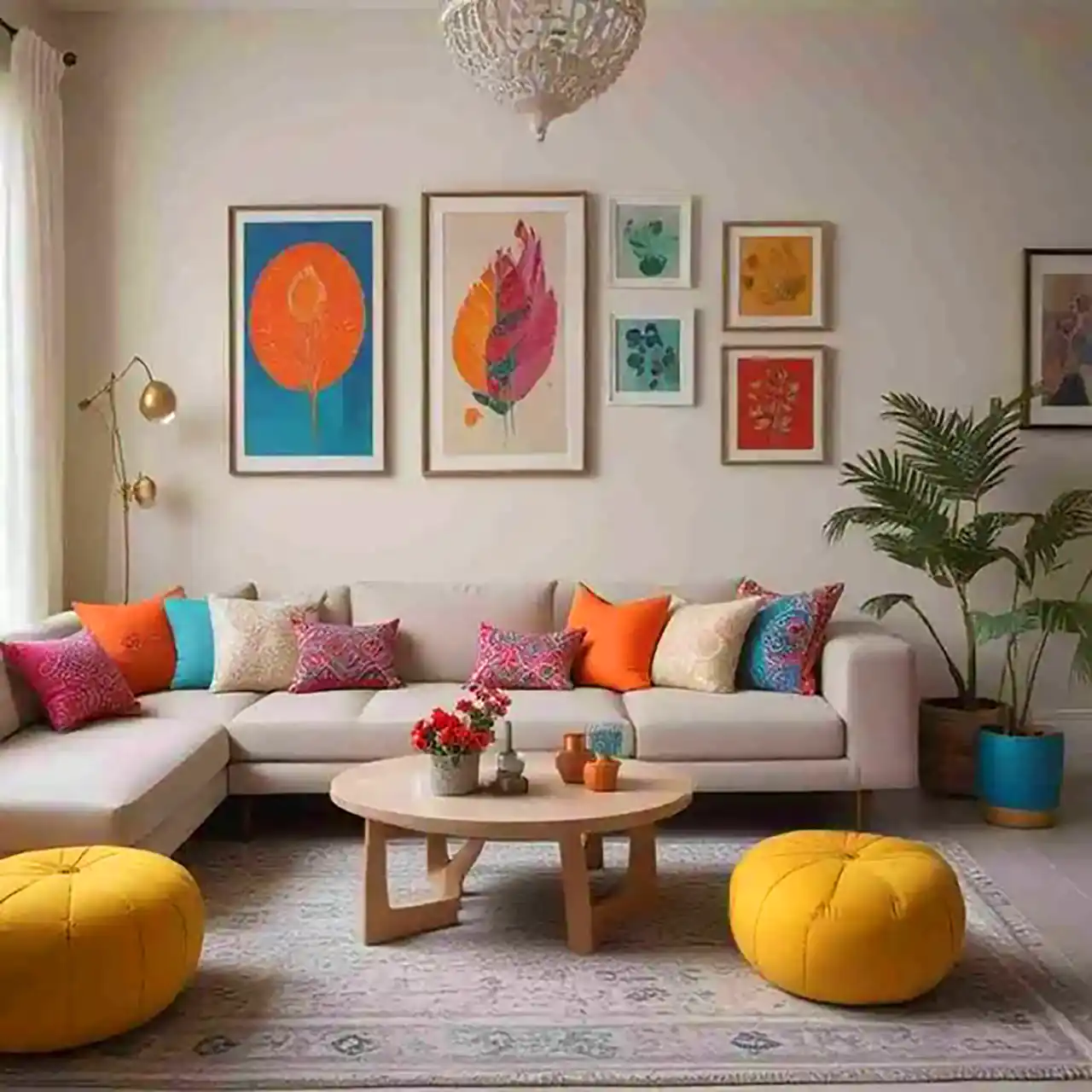 دکوراسیون مدرن و گرم با تم نارنجی
