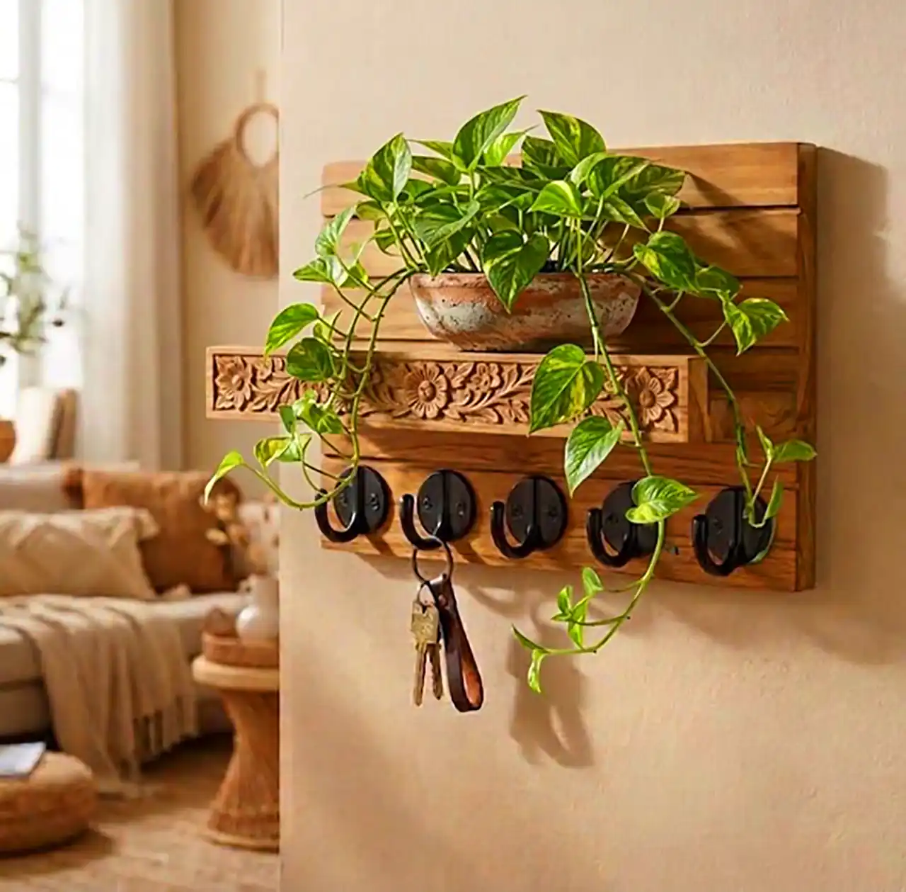 مدل جاکلیدی چوبی دیواری