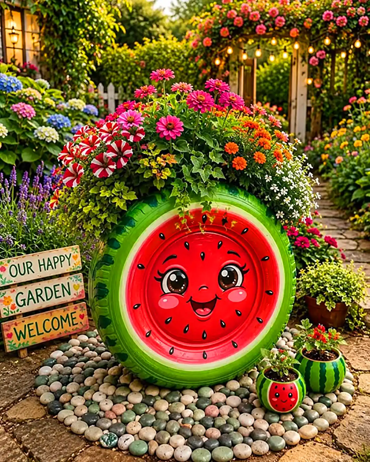 تزئیینات خللاقانه فضای باغچه