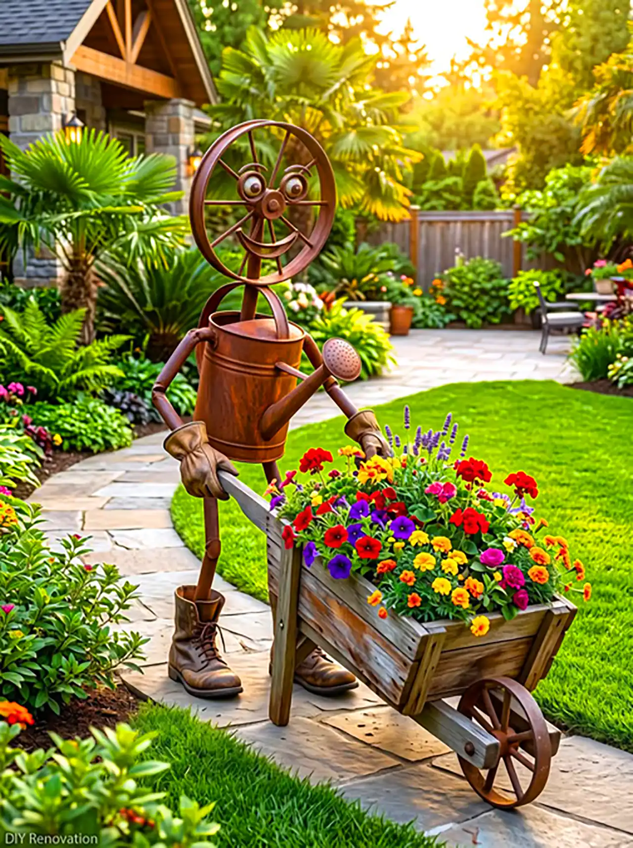 تزئیینات خللاقانه فضای باغچه