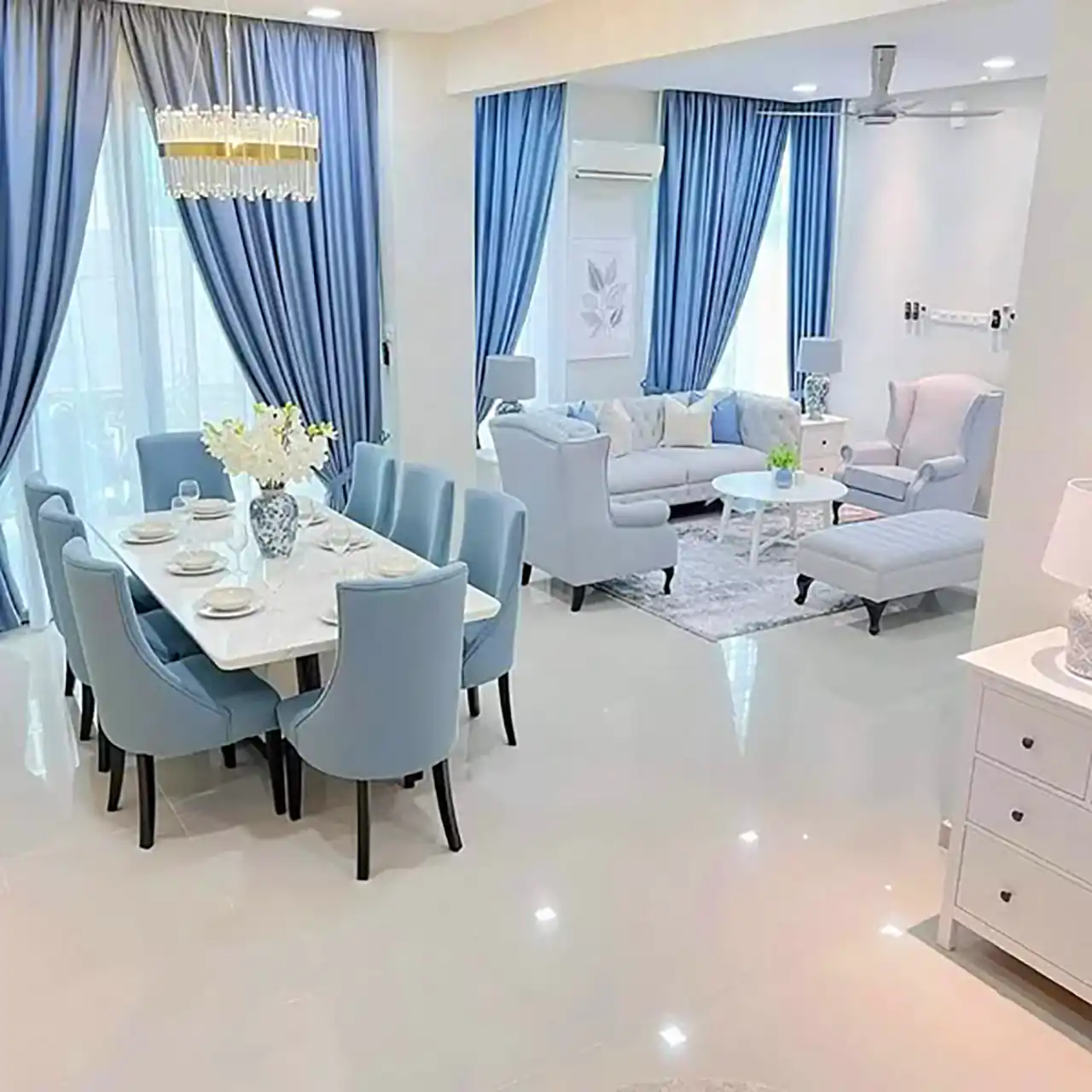 ایده چیدمان آپارتمان رنگی