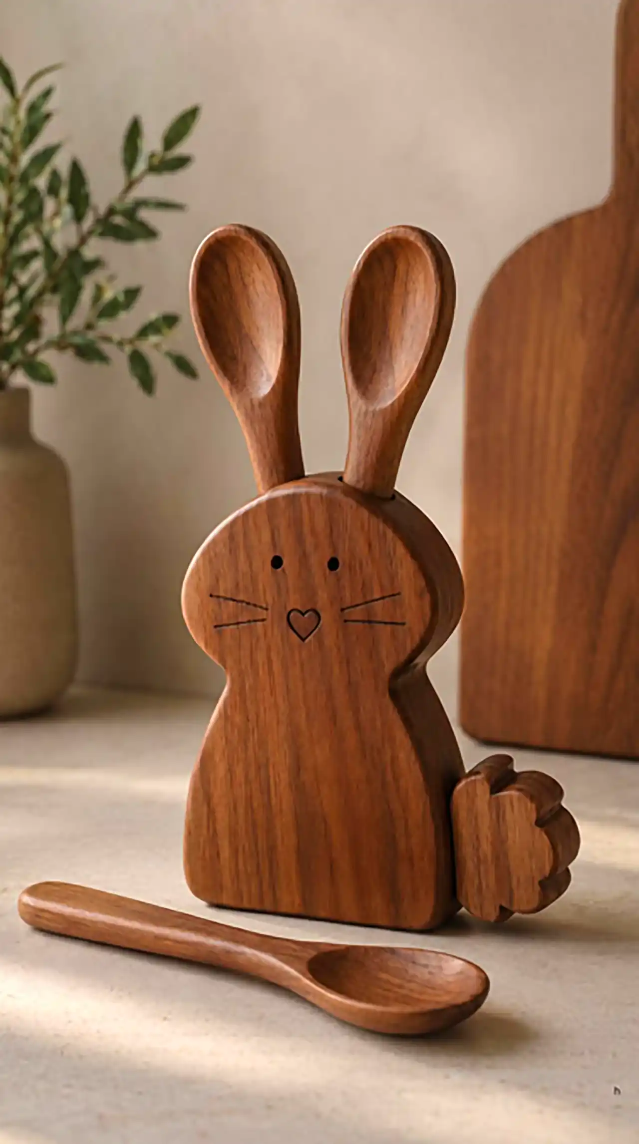 طراحی خلاقانه روی قاشق چوبی 