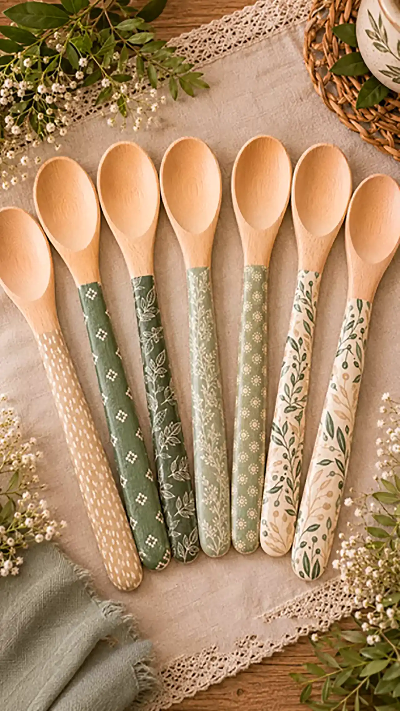 طراحی خلاقانه روی قاشق چوبی 