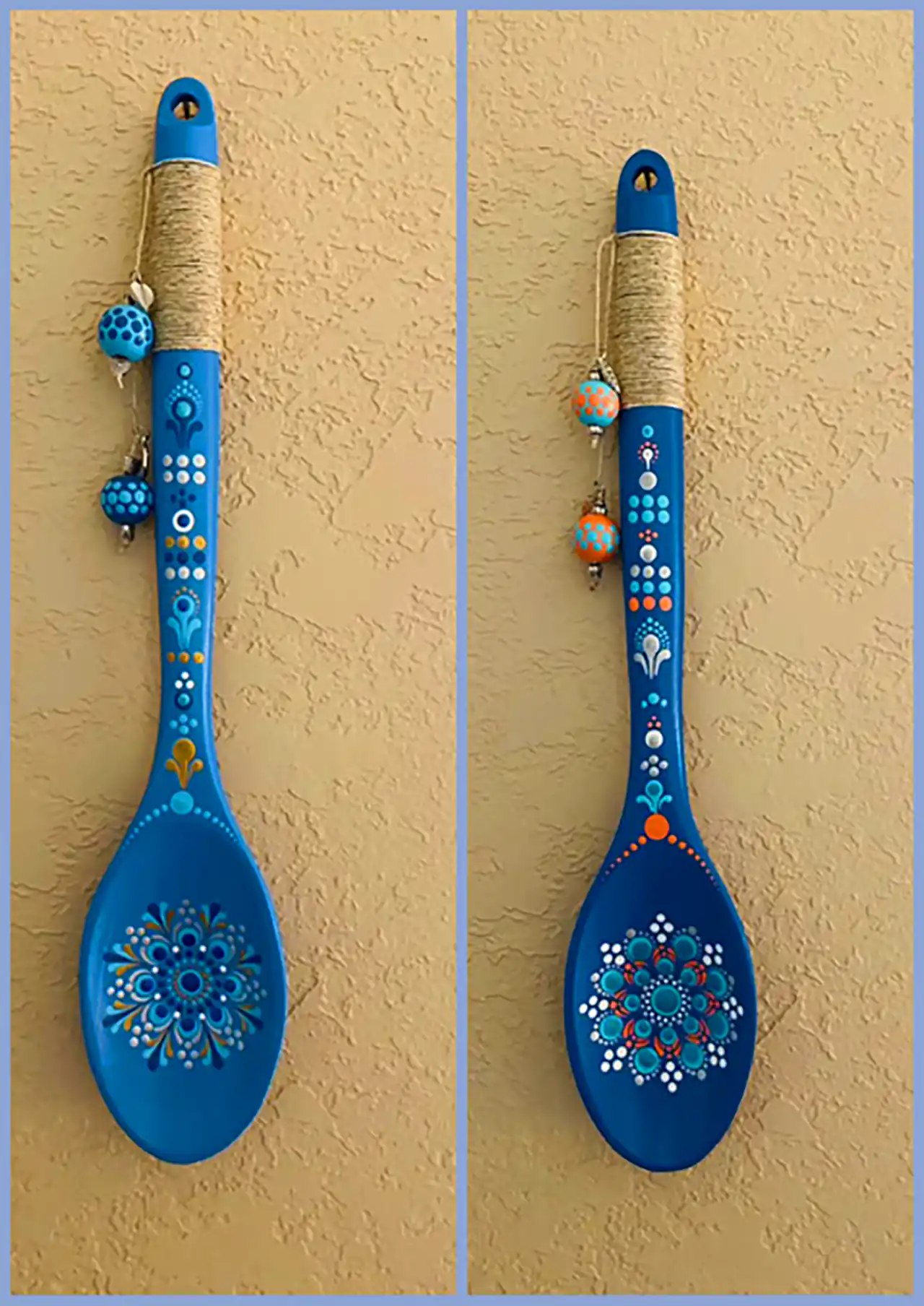 طراحی خلاقانه روی قاشق چوبی 